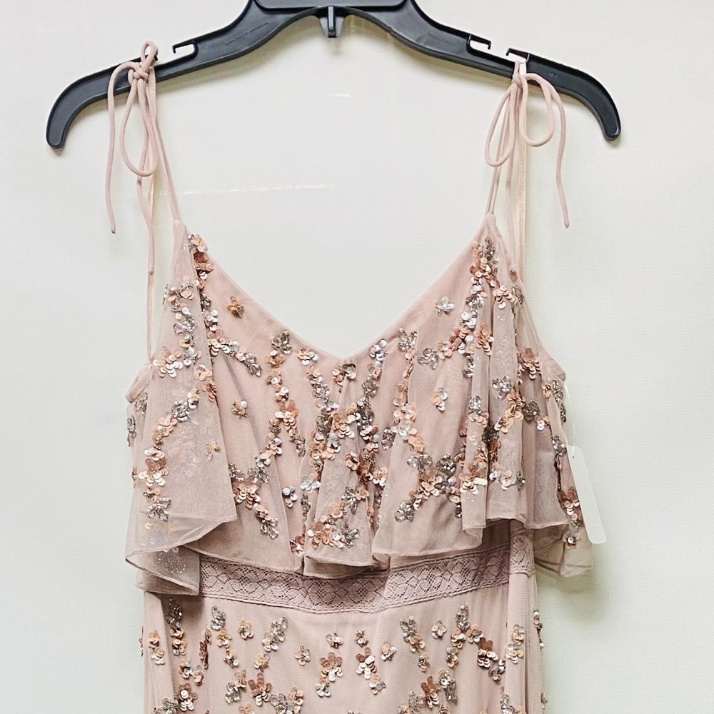 Adrianna Papell cold shoulder flutter sleeve gown - Picture 12 of 13